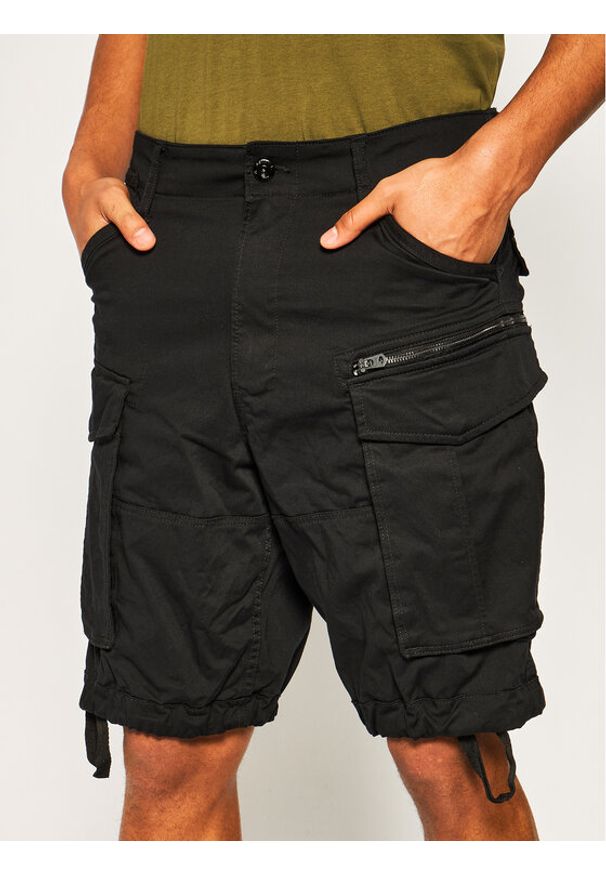 G-Star RAW - G-Star Raw Szorty materiałowe Rovic Zip D08566-5126-990 Czarny Relaxed Fit. Kolor: czarny. Materiał: bawełna