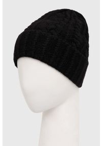 only - Only czapka kolor czarny. Kolor: czarny. Materiał: poliester, dzianina. Wzór: ze splotem #3