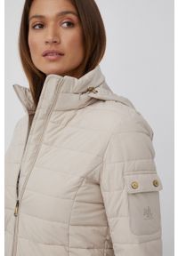 Lauren Ralph Lauren kurtka puchowa damska kolor beżowy zimowa. Typ kołnierza: kaptur. Kolor: beżowy. Materiał: puch. Wzór: gładki. Sezon: zima #7
