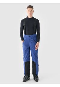 4f - 4F Spodnie narciarskie z szelkami membrana Dermizax 20000 męskie - granatowe 3XL. Kolor: niebieski. Materiał: dzianina, poliester, tkanina, materiał. Technologia: Dermizax. Długość: długie. Sezon: zima. Sport: narciarstwo #1