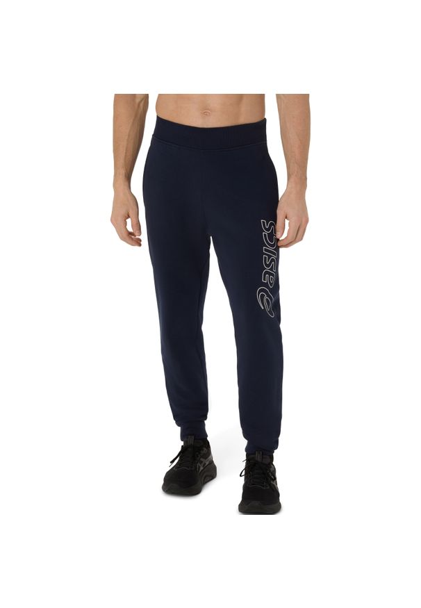 Spodnie do biegania Asics Logo. Kolor: niebieski. Materiał: dresówka. Długość: długie. Sport: fitness