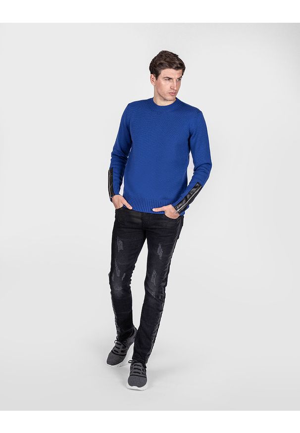 Les Hommes Sweter. Okazja: na co dzień. Materiał: wełna. Wzór: aplikacja. Styl: casual