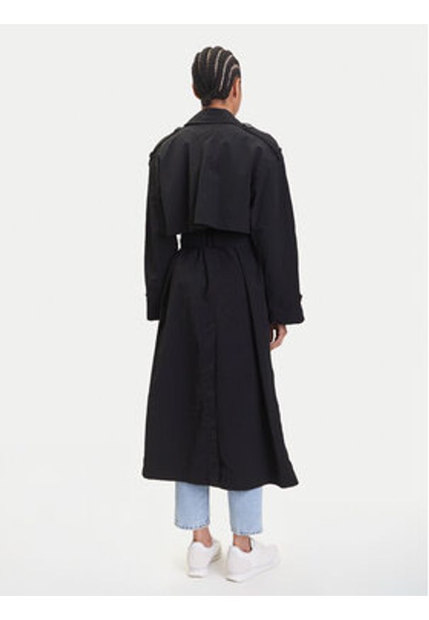 TOMMY HILFIGER - Tommy Hilfiger Trencz WW0WW45632 Czarny Oversize. Kolor: czarny. Materiał: syntetyk