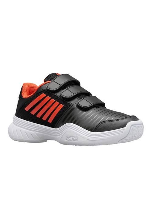 Buty do tenisa dla dzieci K-Swiss Court Express Klett Allcourt. Zapięcie: rzepy. Kolor: czarny. Materiał: materiał. Szerokość cholewki: normalna. Sport: tenis