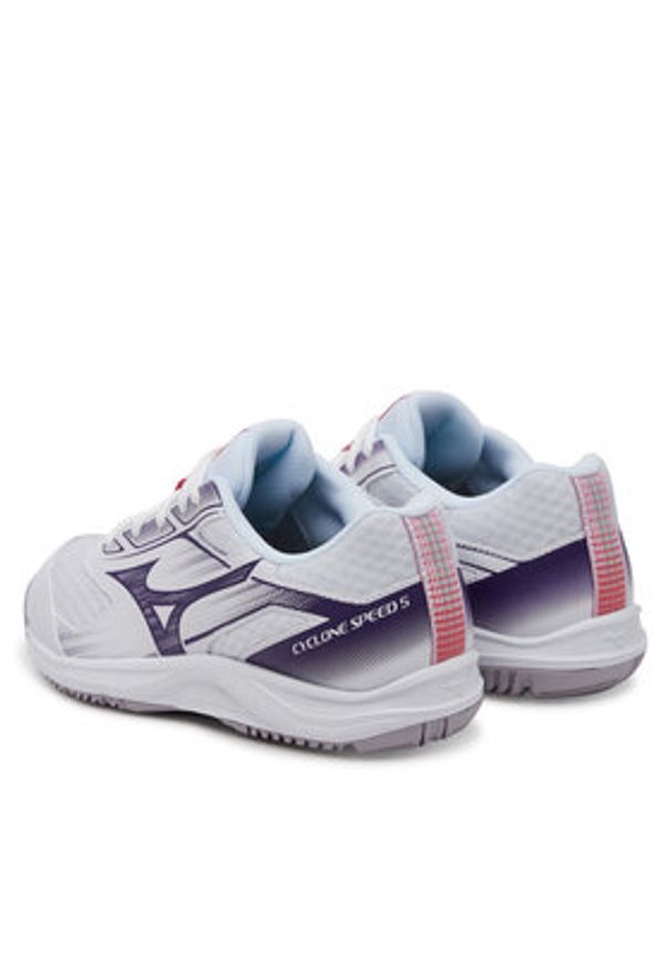 Mizuno Buty halowe Cyclone Speed 5 V1GC258035 Biały. Kolor: biały. Materiał: skóra