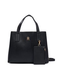 TOMMY HILFIGER - Tommy Hilfiger Torebka Th Icon Mini Satchel AW0AW18722 Czarny. Kolor: czarny. Materiał: skórzane #5