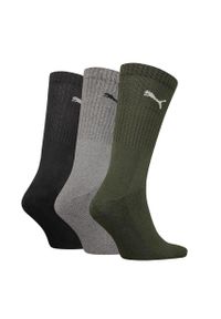 Puma Skarpety Sport Crew 3-Pack 88035528. Kolor: zielony. Materiał: materiał, bawełna. Sport: turystyka piesza