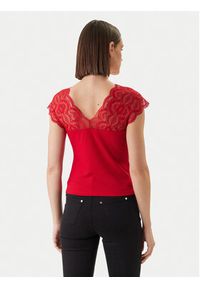 Morgan Bluzka 251-DELI Czerwony Slim Fit. Kolor: czerwony. Materiał: syntetyk, wiskoza #4