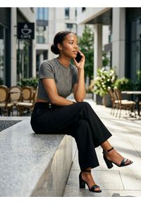 Sinsay - Spodnie wide leg z ozdobnym pasem - czarny. Kolor: czarny