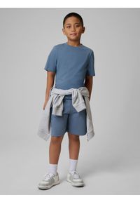 4f - 4F Spodenki dresowe chłopięce - niebieskie 164 (13-14 lat). Okazja: na spacer. Kolor: niebieski. Materiał: dresówka. Sezon: lato #1