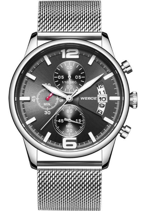Zegarek Weide Zegarek męski WEIDE WD011 srebrny czt Chronograf. Kolor: srebrny
