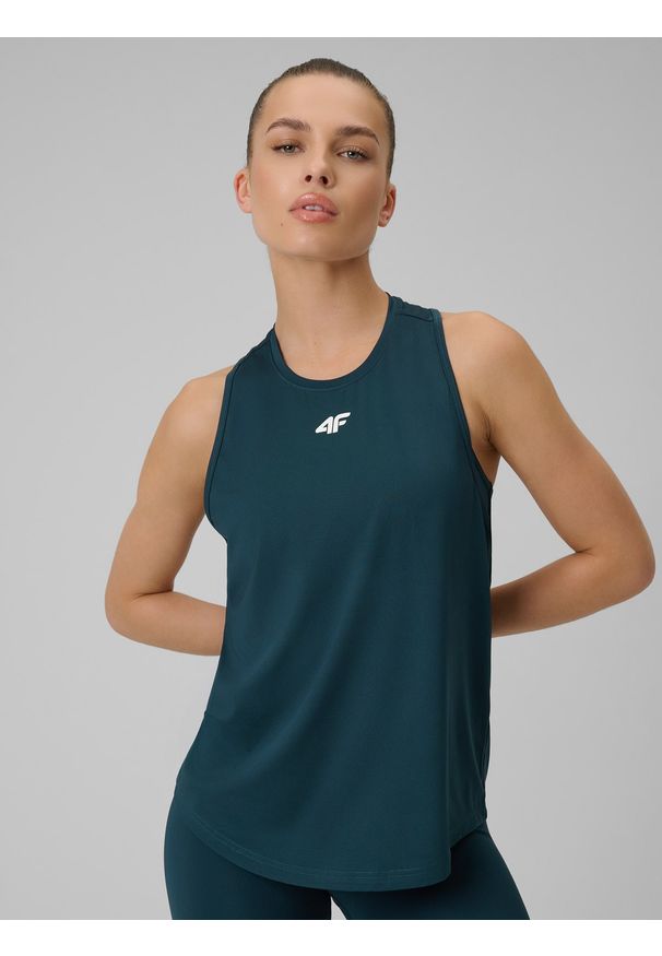 4f - 4F Top treningowy szybkoschnący damski - turkusowy M. Kolor: turkusowy. Materiał: materiał. Sport: fitness