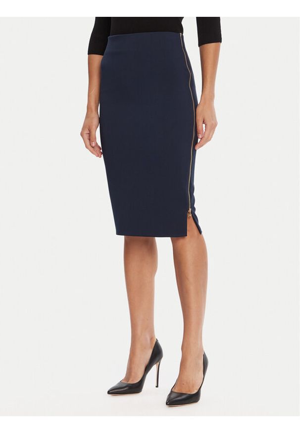 Rinascimento Spódnica ołówkowa CFC0125230003 Granatowy Slim Fit. Kolor: niebieski. Materiał: syntetyk