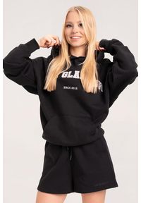 GYM GLAMOUR - Spodenki fitness damskie Gym Glamour dresowe. Kolor: czarny. Materiał: dresówka. Sport: fitness