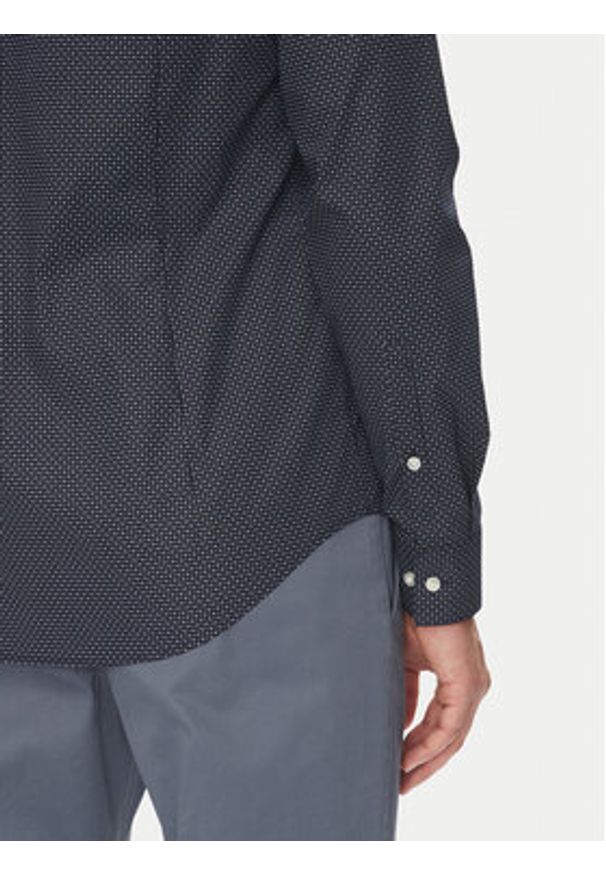 Calvin Klein Koszula LV019EU005 Granatowy Slim Fit. Kolor: niebieski. Materiał: bawełna