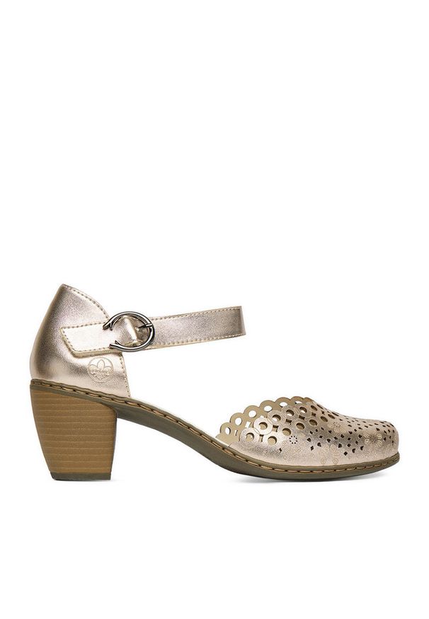 Czółenka Rieker. Kolor: złoty