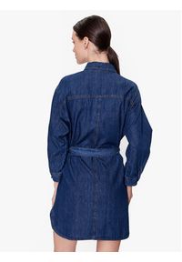 Sisley Sukienka jeansowa 4FU6LV039 Granatowy Regular Fit. Kolor: niebieski. Materiał: bawełna