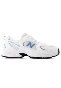 Buty dziecięce New Balance GR530CJ – białe. Okazja: na uczelnię, na co dzień. Kolor: biały. Materiał: guma, materiał, syntetyk. Szerokość cholewki: normalna #1