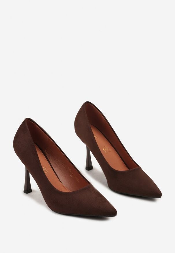 Born2be - Brązowe Szpilki Vices ze Skórzaną Wkładką Afurriva. Okazja: na co dzień. Kolor: brązowy. Materiał: skóra. Obcas: na szpilce. Styl: elegancki, casual