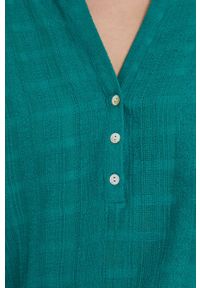 medicine - Medicine bluzka bawełniana damska kolor zielony gładka. Kolor: zielony. Materiał: bawełna. Długość: krótkie. Wzór: gładki #3