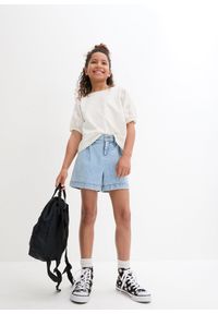 bonprix - Shirt dziewczęcy z dżerseju z bawełny organicznej. Kolor: biały. Materiał: jersey, bawełna. Wzór: ażurowy #3