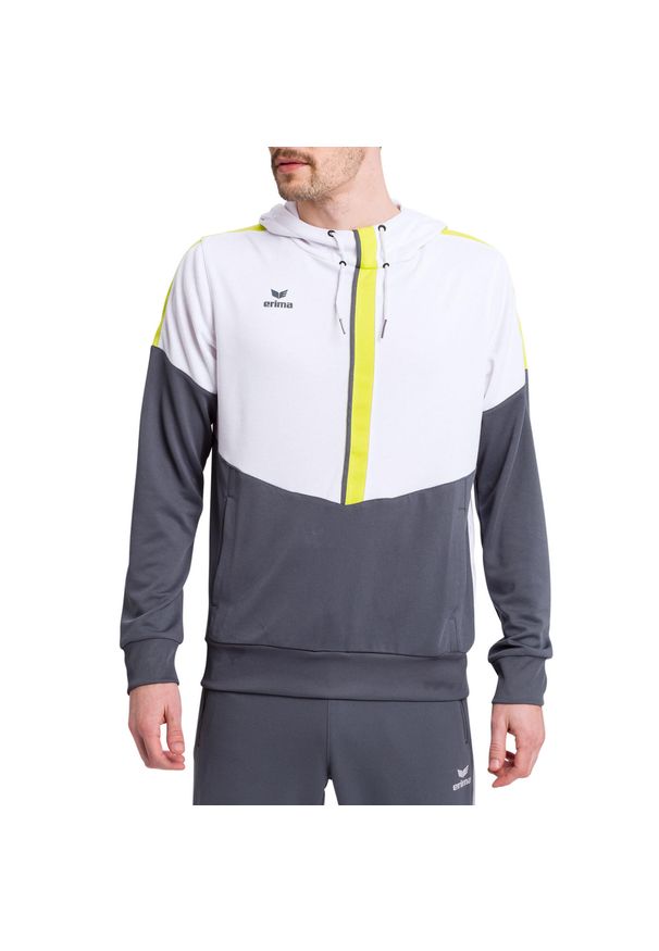 ERIMA - Hoodie Erima Squad. Typ kołnierza: kaptur. Kolor: wielokolorowy, szary, biały. Materiał: dresówka. Styl: sportowy. Sport: fitness, piłka ręczna