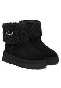 Karl Lagerfeld - KARL LAGERFELD Śniegowce KL48653 Czarny. Kolor: czarny. Materiał: zamsz, skóra #4