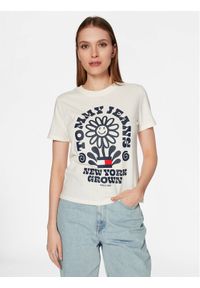 Tommy Jeans T-Shirt Homegrown DW0DW15471 Écru Regular Fit. Materiał: bawełna