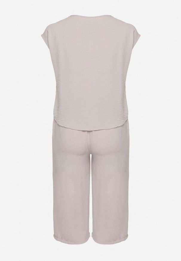 Born2be - Szary Komplet Bluzka i Szerokie Spodnie Jenoretia. Kolor: szary