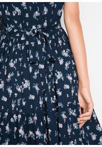bonprix - Sukienka z czystej bawełny. Kolor: niebieski. Materiał: bawełna. Długość rękawa: krótki rękaw. Wzór: nadruk. Sezon: lato. Długość: maxi #2