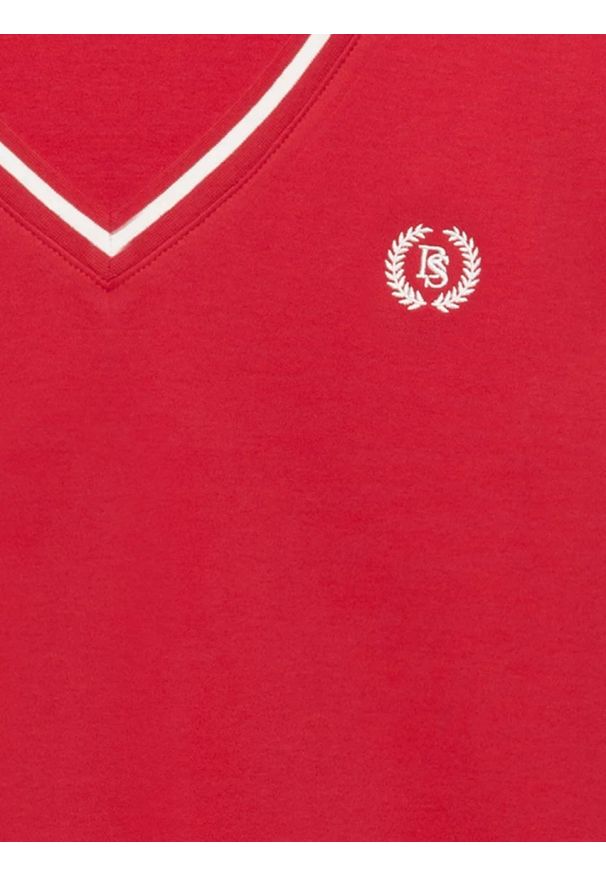 Big-Star - Sukienka damska dzianinowa z niewielkim haftem czerwona Zorkana 603. Kolor: czerwony. Materiał: dzianina. Wzór: haft. Typ sukienki: sportowe. Styl: sportowy