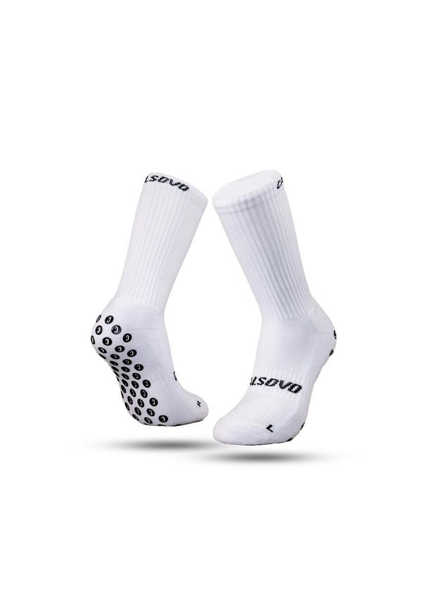 CALSOVO - Skarpetki z gripem - Antypoślizgowe - Jeden rozmiar - Piłka nożna. Kolor: biały. Materiał: bawełna, nylon, elastan. Sport: piłka nożna