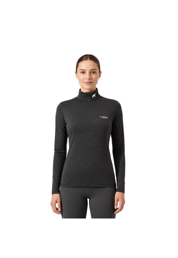 FJORK MERINO - Koszulka z długim rękawem damska 100% wełny merynosów - Bjork 210. Kolor: szary. Materiał: wełna. Długość rękawa: długi rękaw. Długość: długie. Sezon: zima. Sport: narciarstwo
