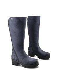 Granatowe Kozaki Simen Damskie Wygodne Obuwie. Okazja: na co dzień. Kolor: niebieski. Szerokość cholewki: normalna. Styl: casual, elegancki #4