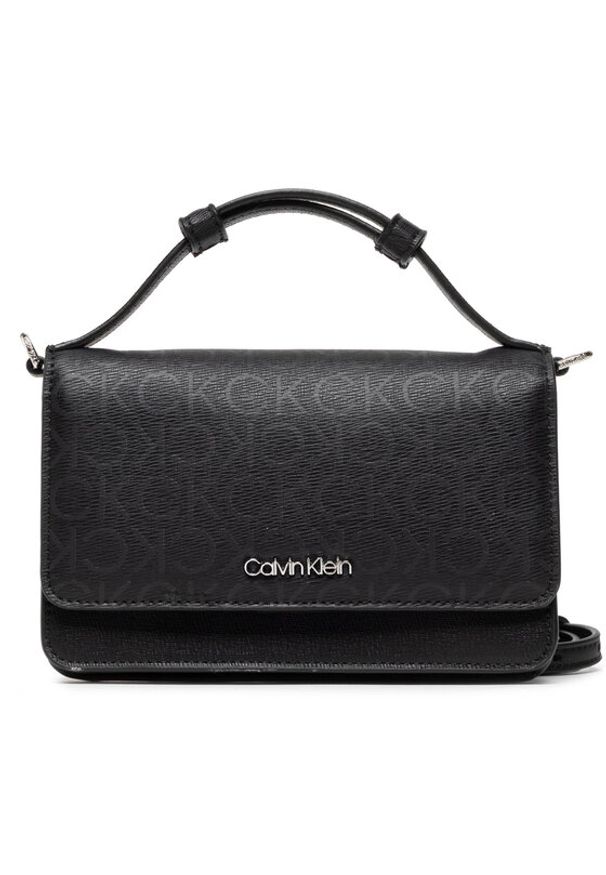 Calvin Klein Torebka Ck Must Mini Bag W/Flap Epi Mono K60K610289 Czarny. Kolor: czarny. Materiał: skórzane