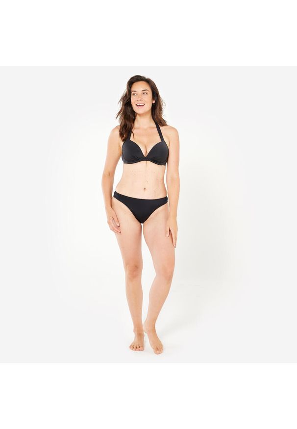 Decathlon - Góra kostiumu kąpielowego surfingowego damska Olaian Elena. Kolor: czarny. Materiał: poliester, elastan, tkanina, materiał, poliamid