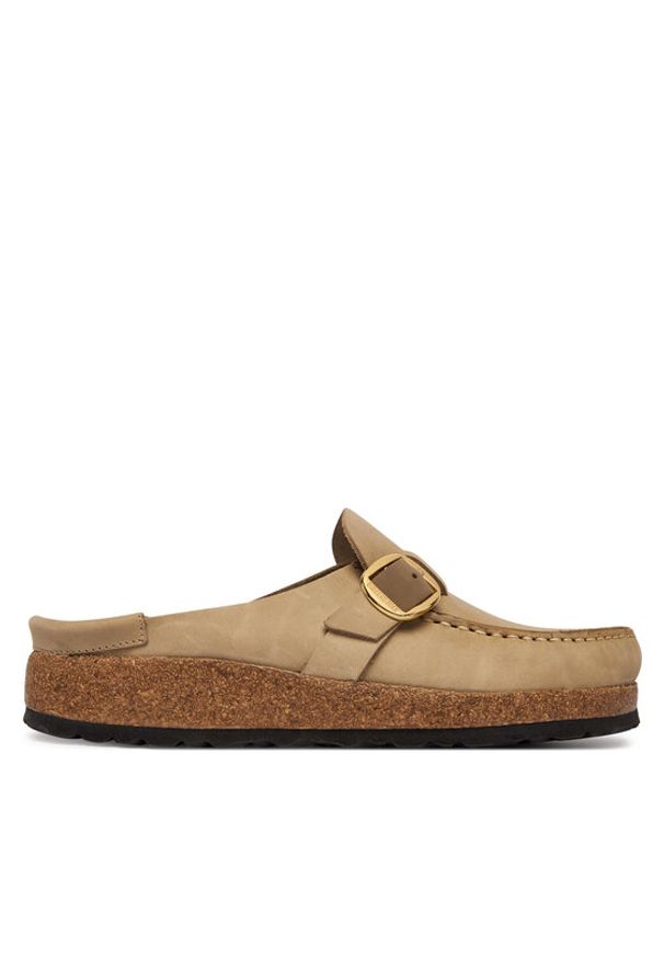 Birkenstock Klapki Buckley 1030443 Beżowy. Kolor: beżowy. Materiał: skóra