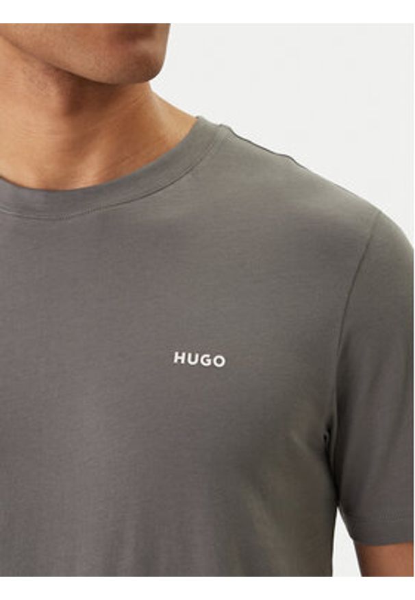Hugo - HUGO T-Shirt Dero222 50466158 Szary Regular Fit. Kolor: szary. Materiał: bawełna