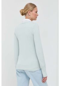 Guess sweter damski kolor niebieski lekki. Okazja: na co dzień. Kolor: niebieski. Materiał: materiał, dzianina, wiskoza. Długość rękawa: długi rękaw. Długość: długie. Styl: casual #2