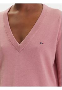 Tommy Jeans Sweter Essential DW0DW19888 Różowy Regular Fit. Kolor: różowy. Materiał: bawełna