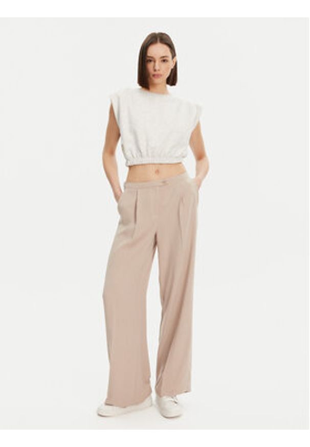 only - ONLY Spodnie materiałowe Leila 15338347 Beżowy Wide Leg. Kolor: beżowy. Materiał: syntetyk