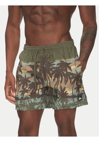 Quiksilver Szorty kąpielowe Everyday Straight Volley 15 EQYJV04121 Zielony Regular Fit. Kolor: zielony. Materiał: syntetyk