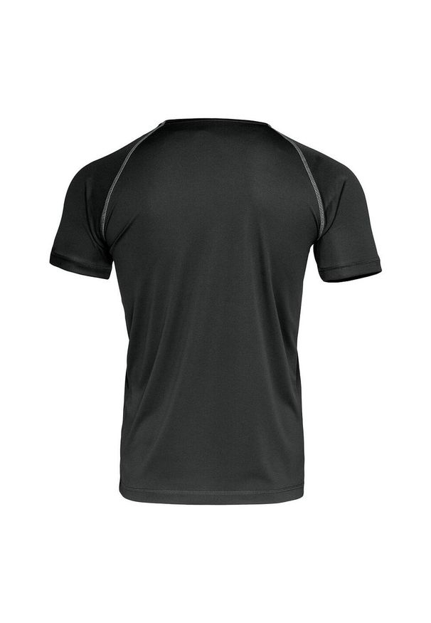 Stedman - Męska Koszulka Active 140 Team Raglan. Kolor: czarny. Długość rękawa: raglanowy rękaw