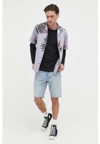 Billabong koszula bawełniana męska kolor fioletowy regular. Kolor: fioletowy. Materiał: bawełna. Długość rękawa: krótki rękaw. Długość: krótkie #3