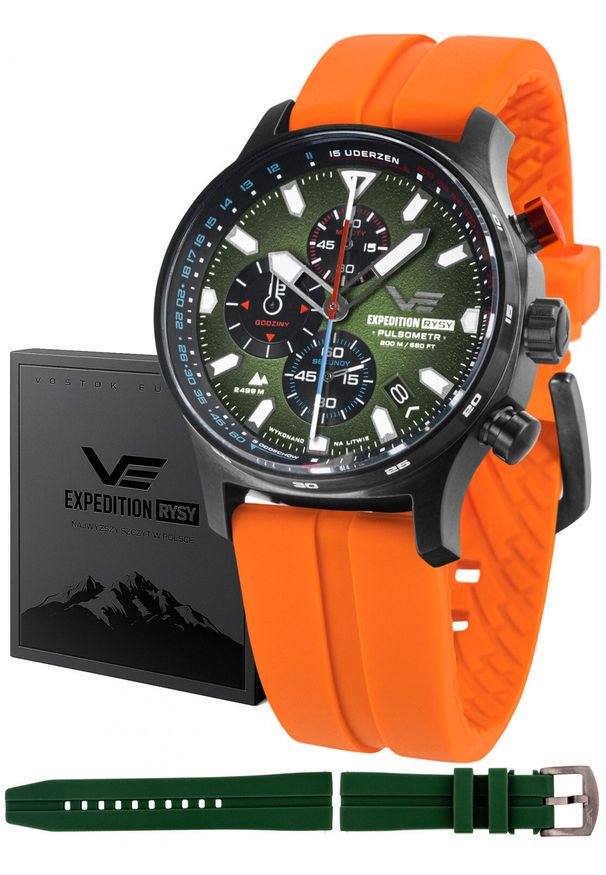 Zegarek męski Vostok Europe VK67-592D499S zielony. Kolor: zielony