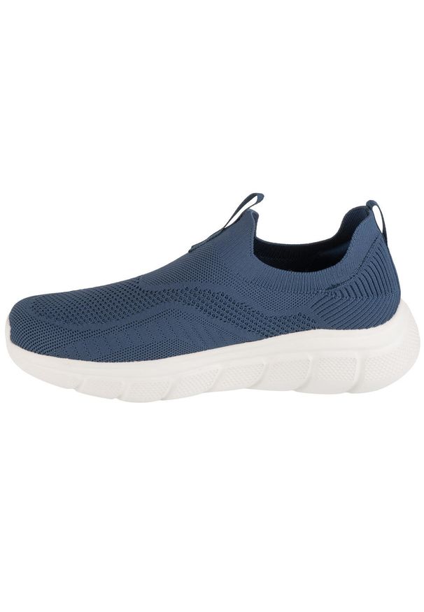 skechers - Buty sportowe Sneakersy męskie, Bobs B Flex - Frigid Edge. Kolor: niebieski. Materiał: guma, syntetyk, tkanina, materiał. Sport: turystyka piesza