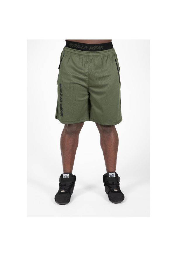 GORILLA WEAR - Spodenki fitness męskie Gorilla Wear Mercury Mesh Shorts. Kolor: wielokolorowy, czarny, zielony. Materiał: mesh. Długość: krótkie. Sport: fitness