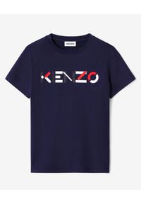 Kenzo - KENZO - T-shirt z kolorowym logo. Kolor: niebieski. Materiał: bawełna. Wzór: kolorowy. Styl: klasyczny #1