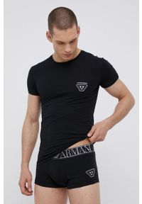 Emporio Armani Underwear Piżama 111604.1A595 męska kolor czarny z aplikacją. Kolor: czarny. Materiał: dzianina. Wzór: aplikacja #3