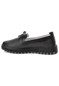 Czarne Półbuty Filippo Eleganckie Wsuwane Obuwie Damskie. Okazja: do pracy. Zapięcie: bez zapięcia. Kolor: czarny. Materiał: skóra. Styl: elegancki #4